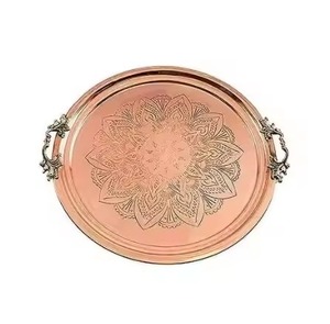 Plateau de service exclusif en cuivre, élégant, pour servir des aliments, des boissons, du thé, du café, idéal pour la décoration de la maison, la cuisine, l'hôtellerie - Product Image 2