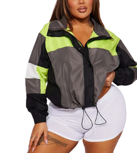 Chaqueta Cortavientos de Nailon Ligera y Delgada para Mujer, de Manga Larga, Holgada, Informal, para Actividades al Aire Libre - Product Image 1