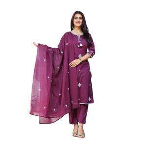 Ensemble de costume en coton classique pour femmes Tissu léger et respirant pour le meilleur prix de gros - Product Image 1