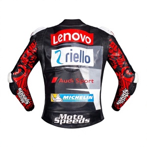 เสื้อแจ็คเก็ตมอเตอร์ไซค์ Francesco Bagnaia MotoCP Rucati แบบสั่งตัดพิเศษ พร้อมแผ่นยืดหยุ่น กระชับสบาย ป้องกันแรงกระแทก มาตรฐาน CE - Product Image 2