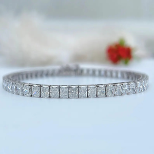 Radiant Cut Moissanite Diamond Tennis <b>Bracelet</b> Wedding <b>Bracelet</b> Radiant Cut Diamond Luxury <b>Bracelet</b>, Bride To Be Gift - Product Image 2