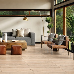 Azulejos de Porcelana Mate Color Beige Madera, 600x1200mm, para Piso y Pared, Estilo Moderno para Exteriores de Villas, Textura Imitación Madera Sólida - Product Image 1