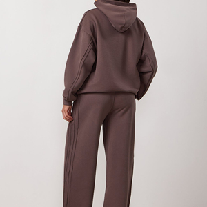 Ensemble de survêtement décontracté en molleton de haute qualité pour l'hiver, sweat-shirt et pantalon de jogging, ensemble personnalisé pour femmes, hommes et unisexe, 2 pièces - Product Image 2