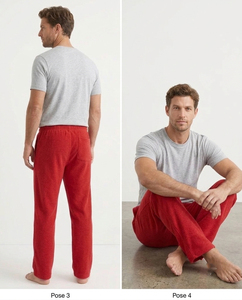 Polyester/Cotton Sleepwear <b>Trouser</b> Pajamas <b>Men</b> High <b>Drawstring</b> Waist Straight Lightweight Winter Homewear - Product Image 5