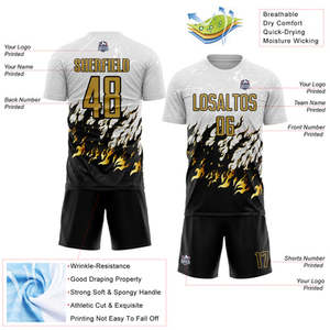 Custom <b>Flame</b> Design Soccer Jersey Uniform Short Sleeve Sublimation Print Breathable 100% Polyester Unisex Adult 140g Fabric - Product Image 2