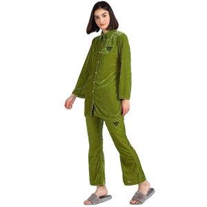 Prêt à expédier Survêtements Survêtement en velours diamant Design personnalisé Logo costume de jogging en velours survêtement en velours pour femmes - Product Image 1