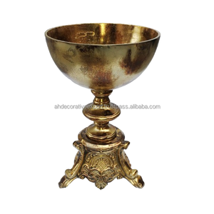 Hot & Attractive Premium Quality Gold Plated Bowl with <b>Tall</b> Base Home Table Decoration & Wedding Decoration Luxury Bowl for Sale - Product Image 6