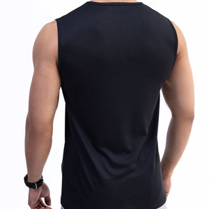 Débardeur sans manches pour homme, blanc et bleu, à blocs de couleur, col rond, séchage rapide, style sportif, coupe classique, pour l'été - Product Image 5