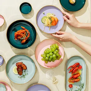 Servizio da tavola piatti usati per la casa Set di piatti in porcellana ceramica Set piatto per Hotel ristorante