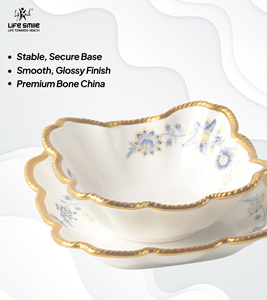 Nuevo frutero de porcelana fina con diseño lujoso y platillo, multiusos, color blanco, para fiestas, diseño lujoso - Product Image 3