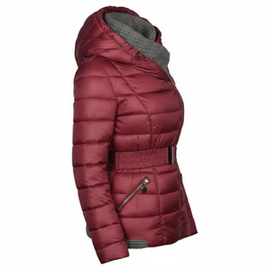 Chaquetas de Invierno para Mujer, Personalizadas, Brillantes, Tejidas, Transpirables, con Capucha, Impermeables, Resistentes al Viento, con Cierre, Tipo Bomber, OEM/ODM - Product Image 4