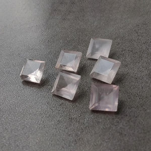 Cuarzo Rosa Facetado, Corte Cuadrado, Gema Natural Rosa, Calibrada, para Joyería - Product Image 5