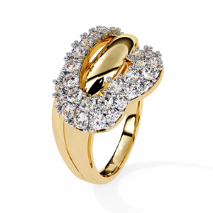 Luxury Diamond <b>Statement</b> <b>Ring</b> Dramatic Elegant Bridal Jewelry with Modern Sculptural Detail - Product Image 1