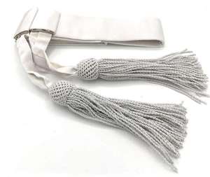 Nouvel Arrivage : Ruban de ceinture en soie cérémoniel tricoté, écologique, avec double pompon, pour la décoration de vêtements - Product Image 6