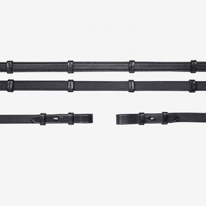 สีดำหนังม้า Anti Slip Reins ผู้ผลิตและผู้ค้าส่งที่กำหนดเองม้าหนังลื่น - Product Image 1