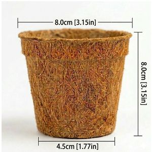 กระถางปลูกต้นไม้จากใยมะพร้าวธรรมชาติ 100% ยี่ห้อ YAMUNA เป็นมิตรต่อสิ่งแวดล้อม (ย่อยสลายได้) ขนาด 3 นิ้ว อายุการเก็บรักษา 2 ปี สำหรับทำสวน - Product Image 6