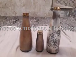Botellas de Cuerno de Búfalo Ecológicas Pulimentadas con Tapa Metálica para Agua, Licor y Agua Hirviendo - Almacenamiento para Fiestas - Product Image 4
