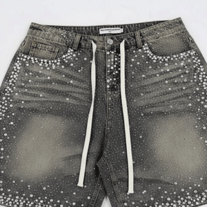 Fabricante de Shorts de Mezclilla con Pedrería de Marca Privada, Soporte para Diseñadores de Moda Emergentes, Producción en Masa y Muestras - Product Image 3