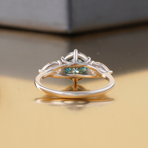 2.00 CT Fancy Green Lab Grown Diamond <b>Ring</b> 14K Yellow/White <b>Gold</b> VS1 Clarity VVS2 Good Cut <b>Cocktail</b> Statement Jewelry - Product Image 4