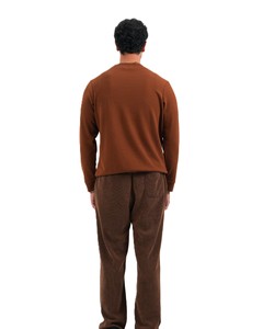 Sudadera de Cuello Redondo para Hombre, Color Marrón, Corte Regular, Tejido de Poliéster, Ropa Casual de Invierno, ELYSIAN INDUSTRIES, Colorblock - Product Image 4