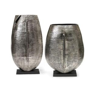 Juego de 2 macetas plateadas hechas a mano, jarrones para plantas artificiales, diseños personalizables y decoración de jarrones elegantes y duraderos para el hogar - Product Image 6