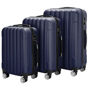 Set di valigie da viaggio multifunzione 3-in-1 di grande capacità blu Navy - Product Image 4