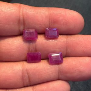 Natural <b>Ruby</b> Emerald Cut 8x10mm Loose Unheated Red Corundum Gemstone Indian Origin Octagon Shape Good Quality Wholesale Gem - Product Image 5