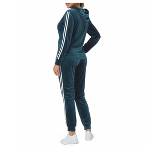 Ensemble de jogging 2 pièces en velours 100 % coton, coupe-vent et respirant, personnalisable, pour femme, hiver, écoresponsable - Product Image 2