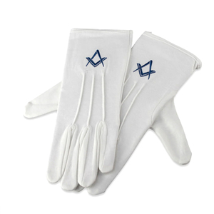 Gants de cérémonie en coton blanc de qualité supérieure pour réunions rituelles, tenue fraternelle formelle, confortables et respirants - Product Image 5