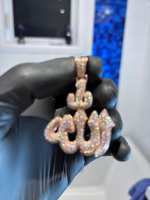 Liontin Islam Berlapis Rhodium Khusus Vvs Bertabur Berlian 3D V Vendetta Kartun Hip Hop Lolos Uji Berlian Perak Pria Bersertifikat IGI