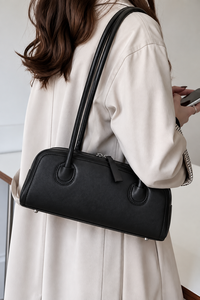 PU Leather Natural <b>Soft</b> Eco Friendly Boston Classic Fashion <b>Handbag</b> Zipper Single Strap Shoulder Bag Large Capacity Underarm - Product Image 2