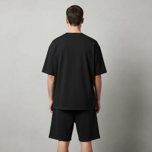 Custom High Quality Winter Men's Casual Streetwear 2-Piece <b>Set</b> Short Sleeve T-Shirt Shorts Jogger Breathable Fleece <b>Knit</b> Printed - Product Image 5