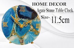 Horloge de table de luxe en résine d'agate, faite à la main, moderne, étanche, surdimensionnée, avec veilleuse, pour mariage, retraite, décoration intérieure, salle à manger - Product Image 4