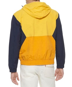 Veste coupe-vent à fermeture éclair en tissu polyester, chaude, résistante à l'usure, style rétro, color block, grande taille, avec capuche, pour homme - Product Image 5