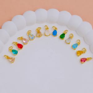 Pink Quartz 5x7mm Teardrop Gold Plated Prong set <b>Charm</b> Pendant Elegant Handmade Jewelry Component for Necklaces & <b>Bracelets</b> - Product Image 6