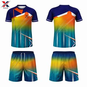 Nouveaux maillots de football 7V7 légers, respirants, à séchage rapide, imprimés par transfert thermique, col en V, manches courtes, personnalisables pour hommes (nom d'équipe/joueur) - Product Image 1