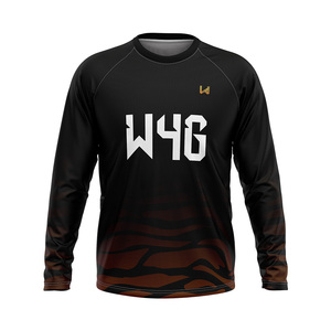 Chemise de compression à manches longues pour homme W4G, imprimé géométrique personnalisé, séchage rapide, col rond, polyester, haut de sport et de loisirs pour toutes les saisons - Product Image 4