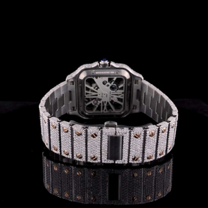 Reloj de Diamantes Cultivados en Laboratorio DEF de Alta Calidad, Diamantes Incoloros, Estilo Hip Hop - Product Image 5