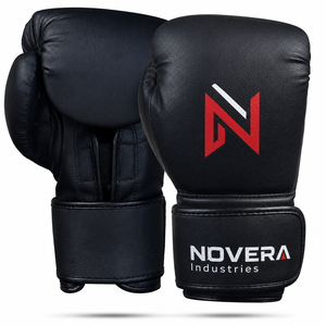 Gants de boxe en cuir véritable imperméables à doigts complets, design à lacets, évacuation de l'humidité, respirants, pour le sparring - Vente en gros - Product Image 5