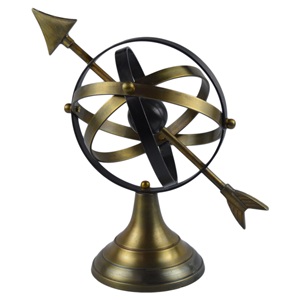 Globe en métal massif de qualité supérieure avec finition en laiton antique et peinte, design décoratif pour la table de chevet de la chambre à coucher - Product Image 2