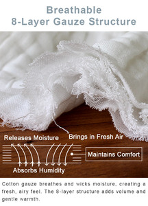 Couverture en gaze 8 couches 100% coton tissé au Japon, personnalisable, 140*200cm, douce, respirante, écologique, lavable, 1kg, quatre couleurs - Product Image 5