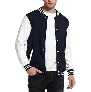 2024 Hot Selling New Design Unisex Varsity Jackets Solid Color Winter Wool <b>Coat</b> Reversible Breathable Stand Collar Streetwear - Product Image 3