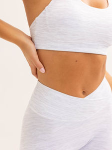 Últimos Leggings Oat Marl con Cintura Alta Plegable y Espalda en Forma de V, Leggings Deportivos de Moda para Gimnasio para Mujer - Product Image 2