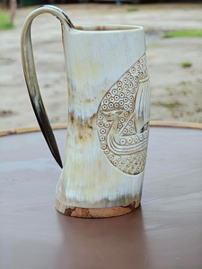 Taza de Cuerno de Búfalo Africano 100% Calidad Premium, Hecha a Mano, Artesanía Natural Tallada - Product Image 2