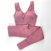 Ensemble de yoga pour femmes de qualité supérieure avec logo personnalisé, sans couture, extensible dans quatre directions, séchage rapide, tenue de sport, soutien-gorge de sport, leggings