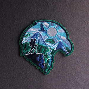 Custom Embroidered <b>Patch</b> Circle <b>Sew</b>-<b>On</b> Woven Fabric Design Your Logo Decorative Cloth <b>Patches</b> - Product Image 2