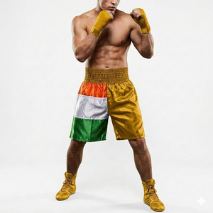 Pantalones Cortos de Muay Thai de Satén Resistentes con Logotipo Frontal para Boxeo y Artes Marciales, Shorts Profesionales para Deportes de Combate - Product Image 3