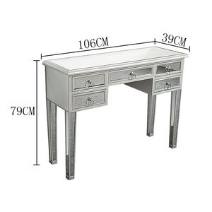 Unique Modern Design <b>Mirrored</b> Desk <b>Console</b> Table for Bedroom Vanity or Makeup Vanity Home Decorative <b>Console</b> Table - Product Image 6