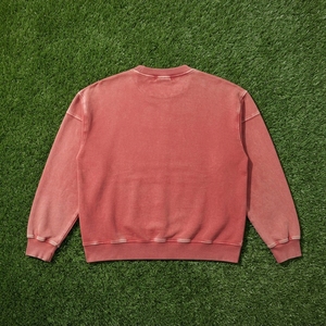 <b>Mens</b> Washed <b>Pink</b> Crewneck <b>Sweatshirt</b> Oversized Casual Streetwear Pullover Long Sleeve Top - Product Image 6