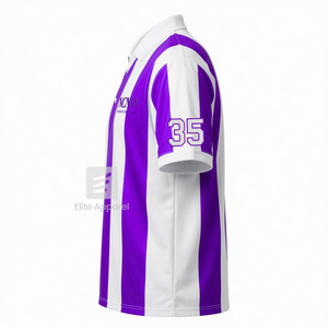 Camiseta de fútbol personalizada del Consejo NCNW, manga corta, con logo, rayas moradas y blancas, de poliéster, para mujer - Product Image 4